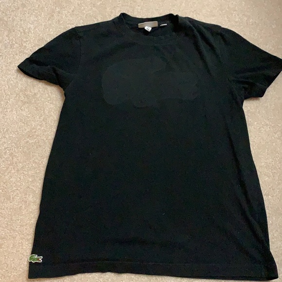 Lacoste Men’s black t-shirt.lShadow of alligator on front medium but fits small - Picture 2 of 10